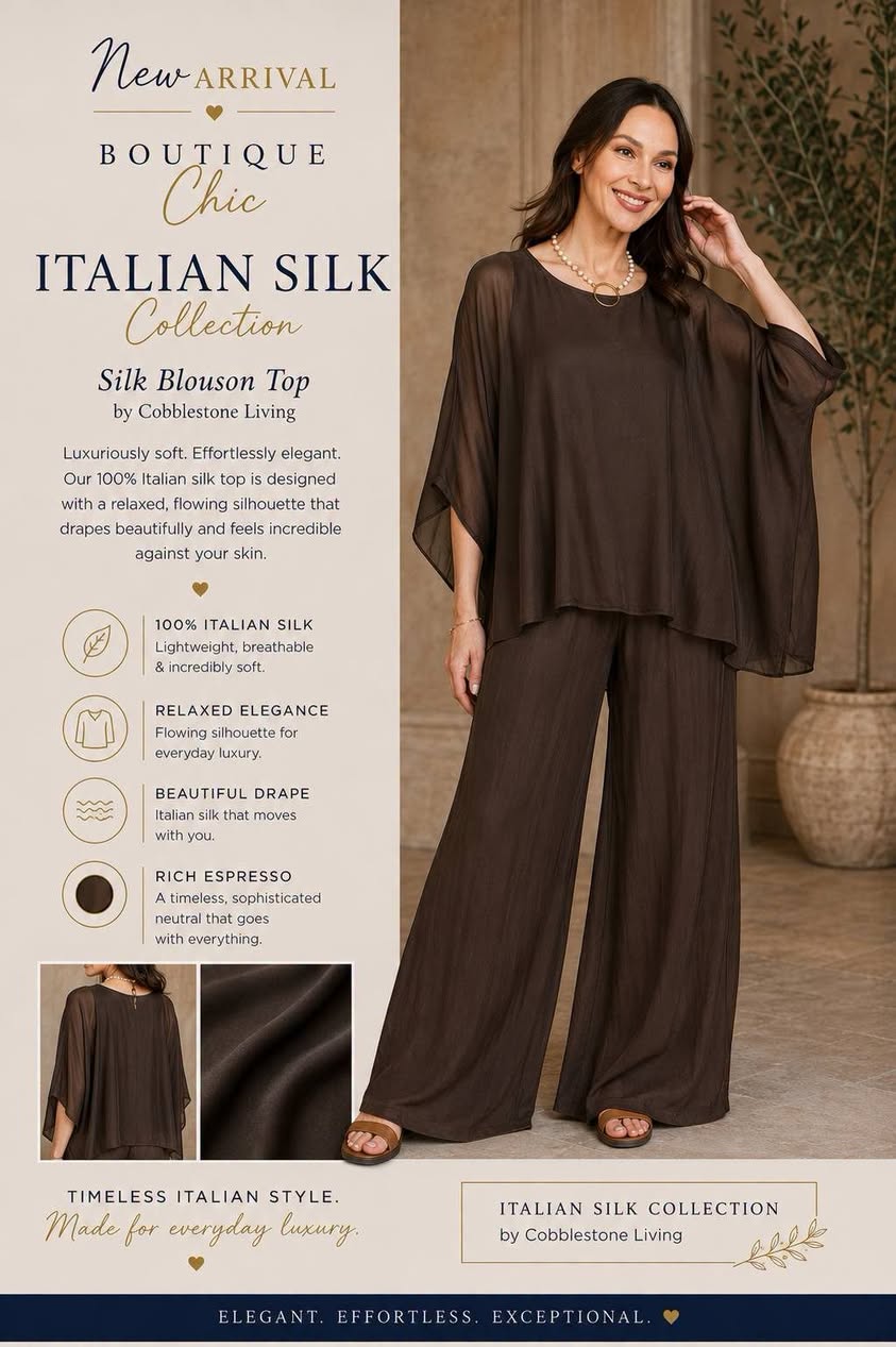 Italian silk blouson top collection card